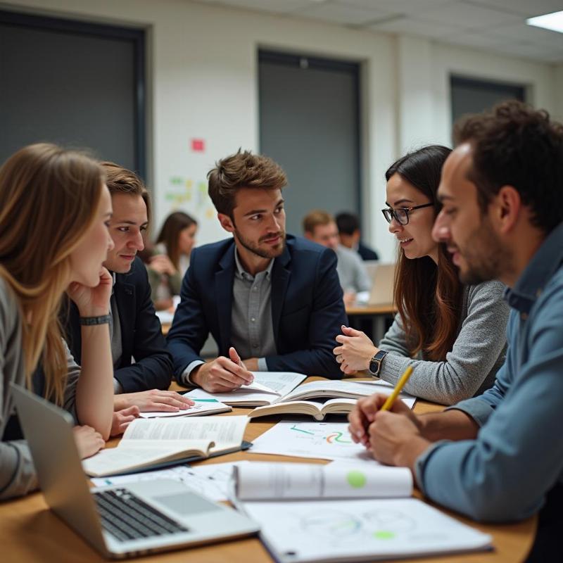 Sinh viên ngành Marketing học các môn học đa dạng từ kinh tế đến sáng tạo.